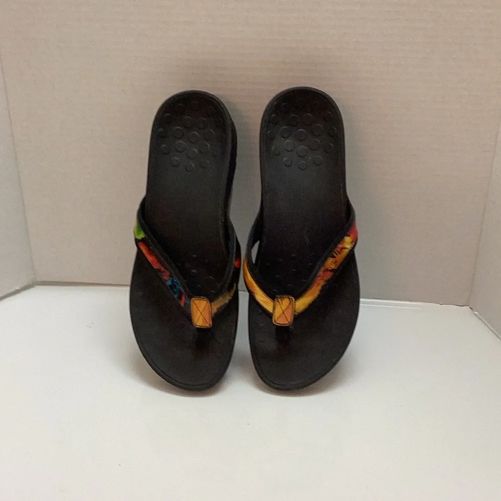 Vionic Tide II platform orthotic flip flop arch support sandals tropical beach 9